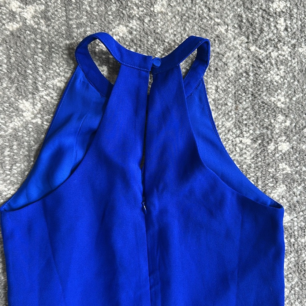 Anthropologie Greylin Brand Cobalt Blue Sleeveless flutter Dress - Picture 14 of 16